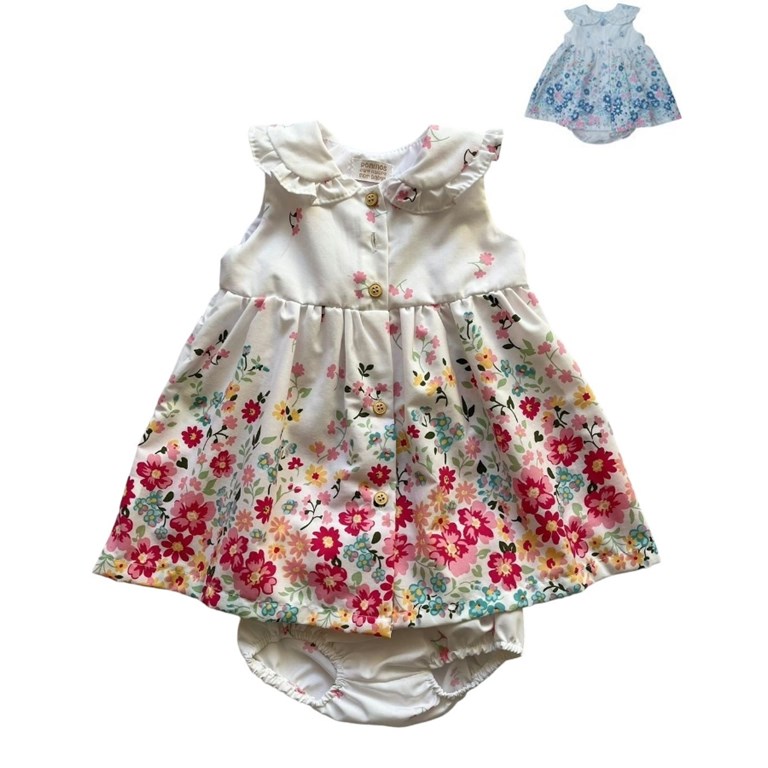 VESTIDO POPLIN GUARDA CON BOMBACHA Y CUELLO PONINOS