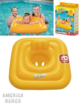 A32050 SILLA ACUATICA INFLABLE BABY CON ORIFICION PARA LAS PIERNAS 76 x 76 cm BESTWAY