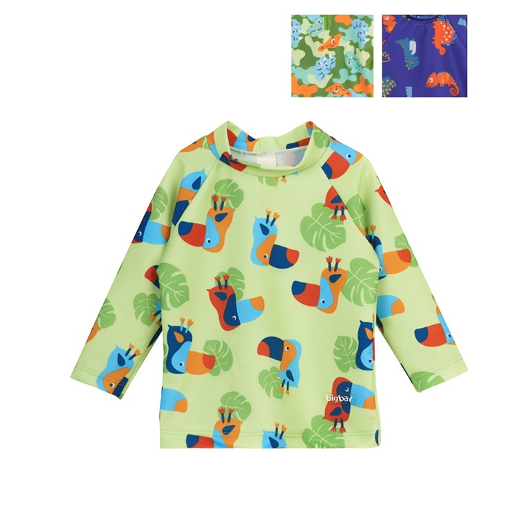 Remera UV+50 manga larga bebe varon estampada. Big bay