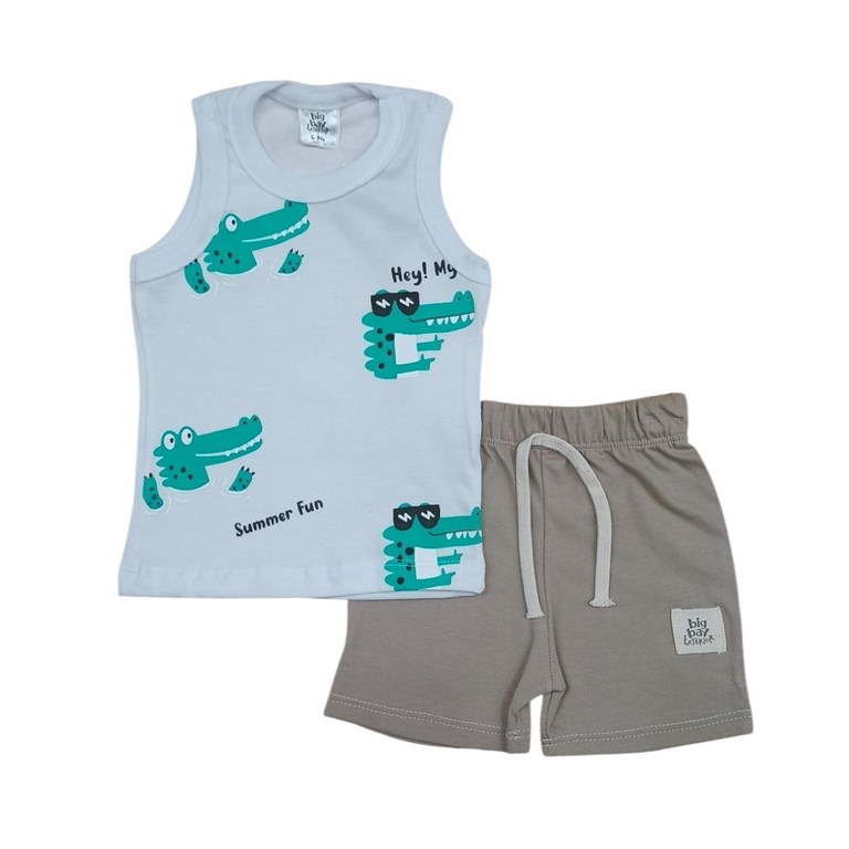 Conjunto: Musculosa estampampa full + Short jersey. Big bay