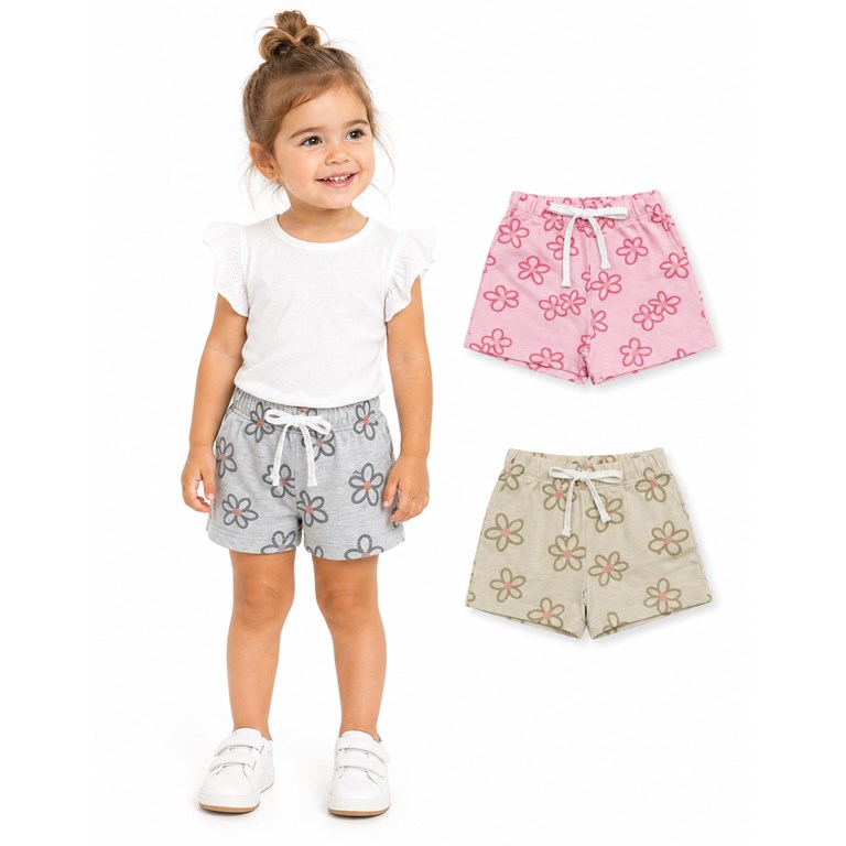 SHORT BEBe RUSTICO FLOREADO. BIG BAY