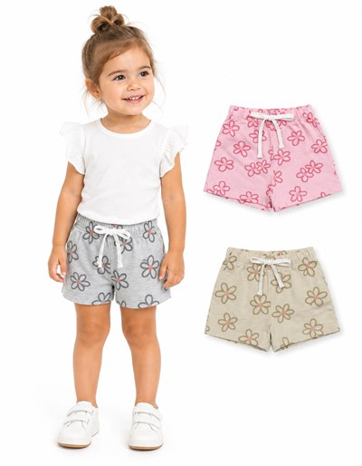 SHORT BEBe RUSTICO FLOREADO. BIG BAY