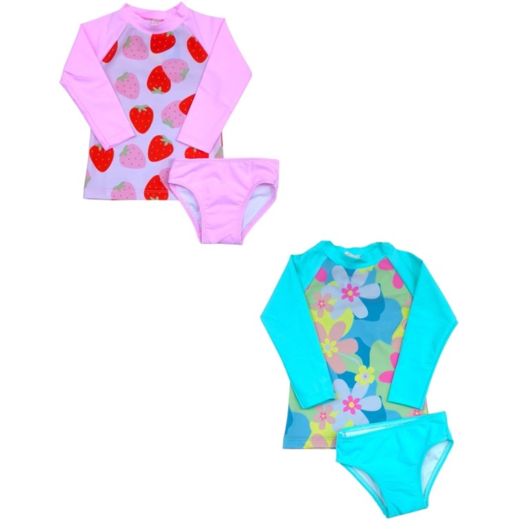 Conjunto UV+50 beba: Remera Manga larga estampada + bombacha. Big bay