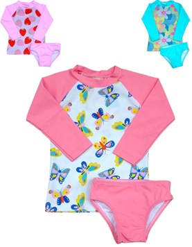 Conjunto UV+50 beba: Remera Manga larga estampada + bombacha. Big bay