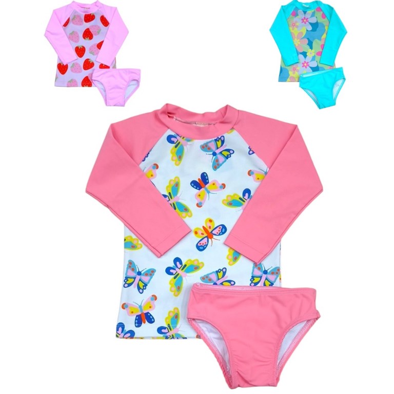 Conjunto UV+50 beba: Remera Manga larga estampada + bombacha. Big bay