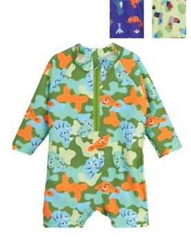 Enterito UV+50 con cierre estampado de bebe varon. Big bay