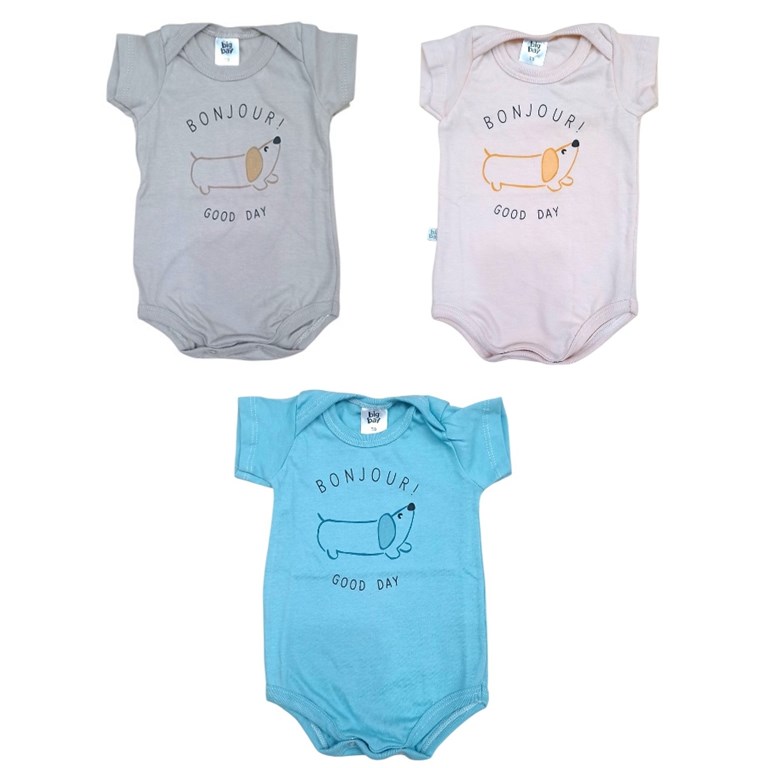 Body americano con estampa central perrito. Big Bay