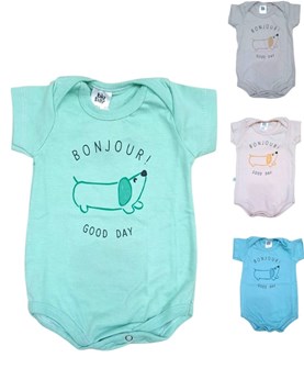 Body americano con estampa central perrito. Big Bay