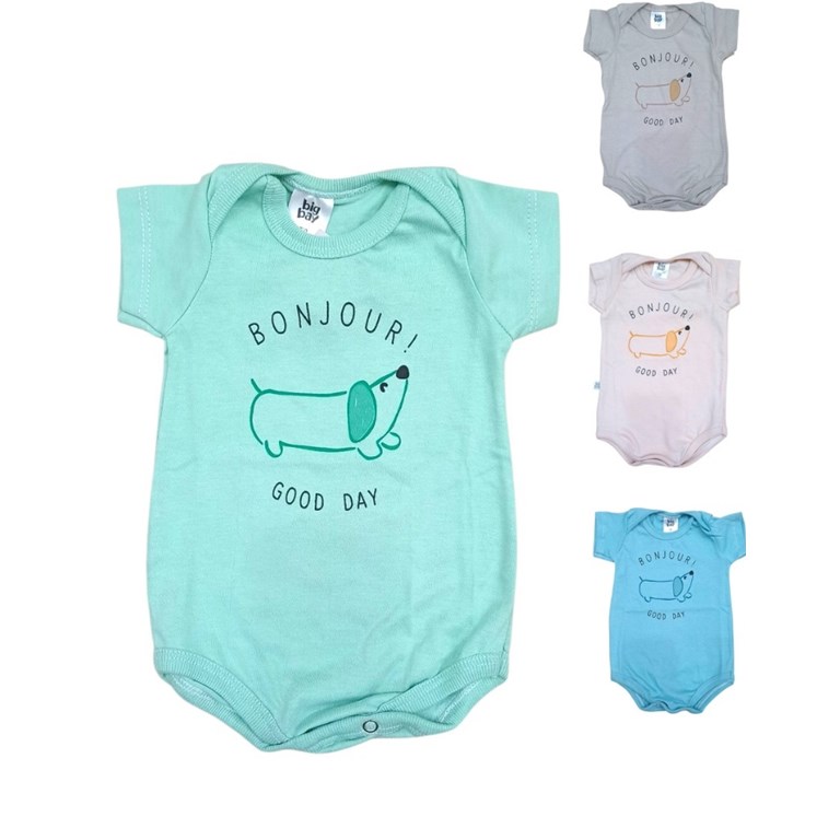 Body americano con estampa central perrito. Big Bay