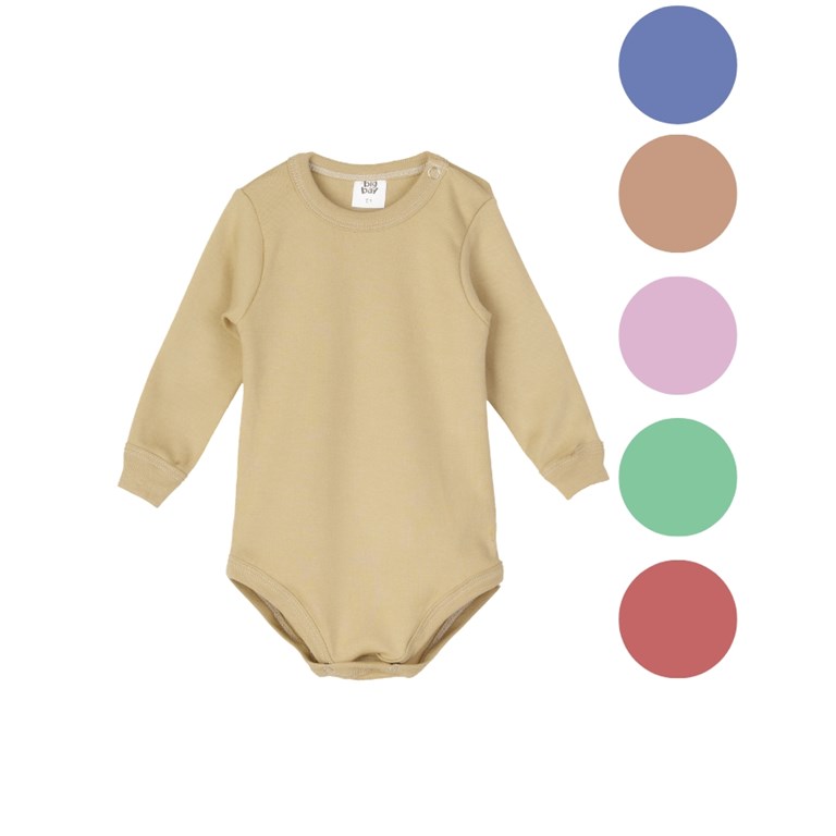 BODY MAMELUCO MANGA LARGA COLORES LISOS. BIG BAY