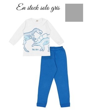 PIJAMA DE NENE MANGA LARGA ESTAMPA DINOSAURIOS BIG BAY