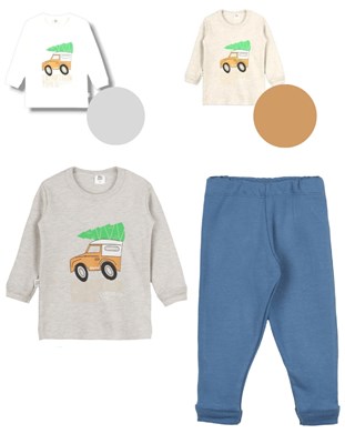 PIJAMA DE NENE MANGA LARGA ESTAMPA DINOSAURIOS BIG BAY