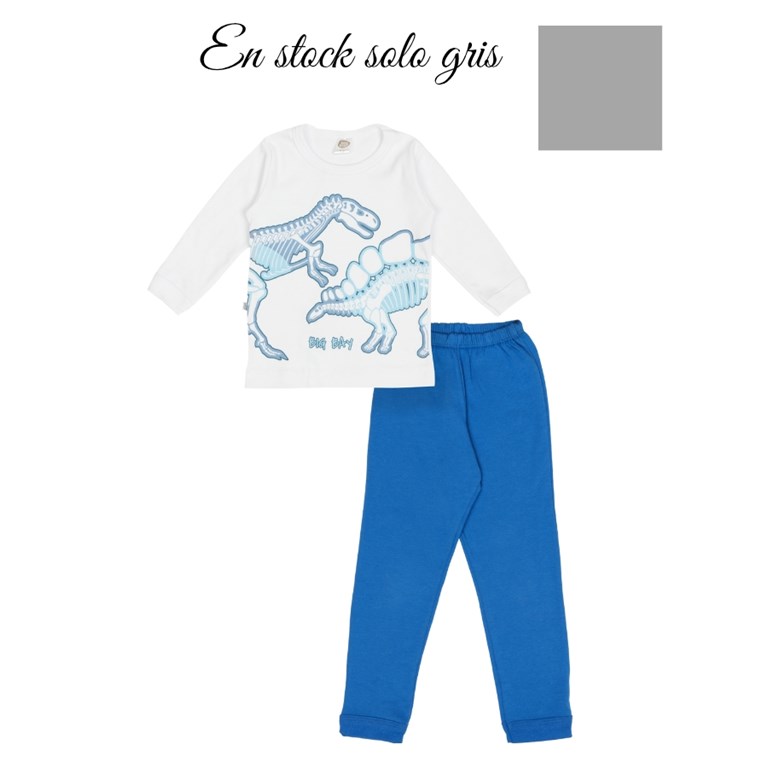 PIJAMA DE NENE MANGA LARGA ESTAMPA DINOSAURIOS BIG BAY