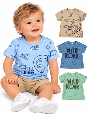 REMERA DE BEBE MANGA CORTA ESTAMPA WILD ROAD. BIG BAY