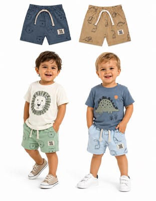 SHORT PARA BEBE ESTAMPA DINOS. BIG BAY