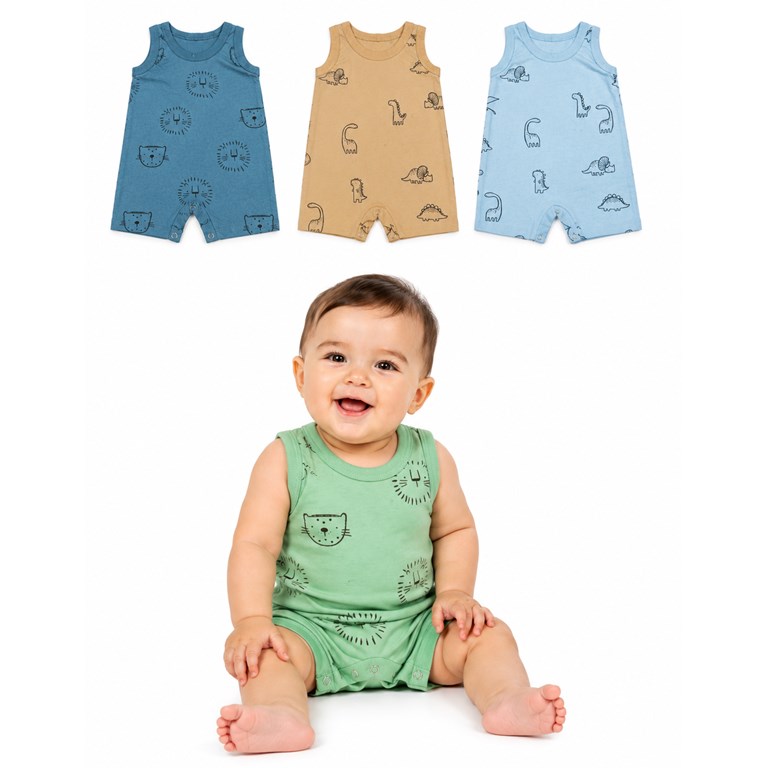 BODY SHORT MUSCULOSA ESTAMPA LEONES. BIG BAY