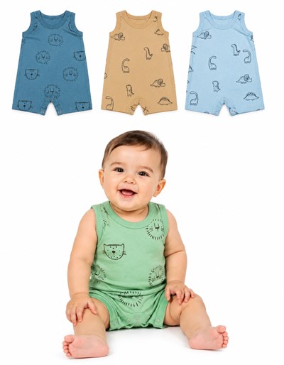 BODY SHORT MUSCULOSA ESTAMPA LEONES. BIG BAY