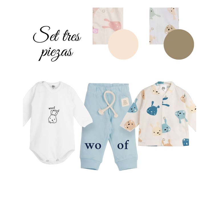 Set 3 piezas jersey estampado. Big bay