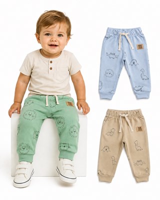 Babucha bebe jersey estampa animalitos. Big bay