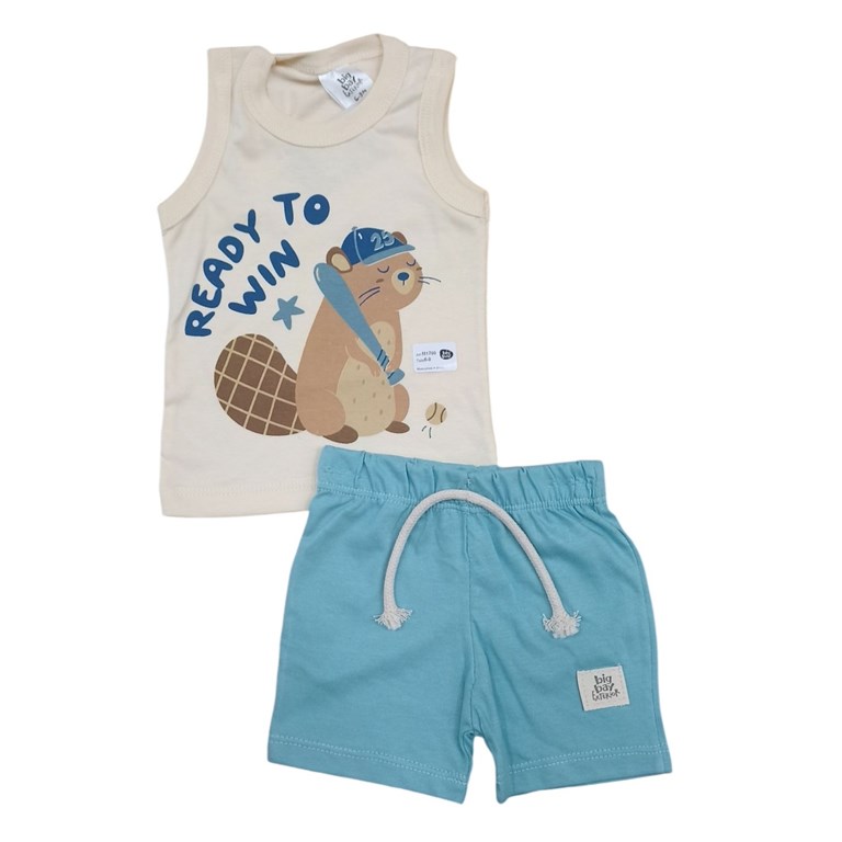 MUSCULOSA + SHORT ESTAMPA DEPORTES. BIG BAY