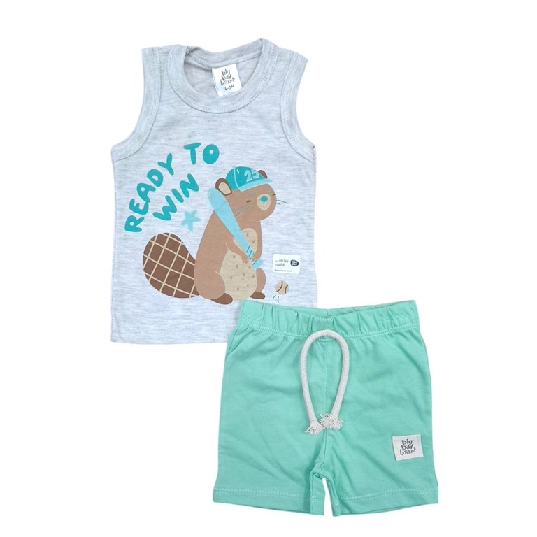 MUSCULOSA + SHORT ESTAMPA DEPORTES. BIG BAY