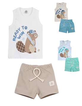 MUSCULOSA + SHORT ESTAMPA DEPORTES. BIG BAY
