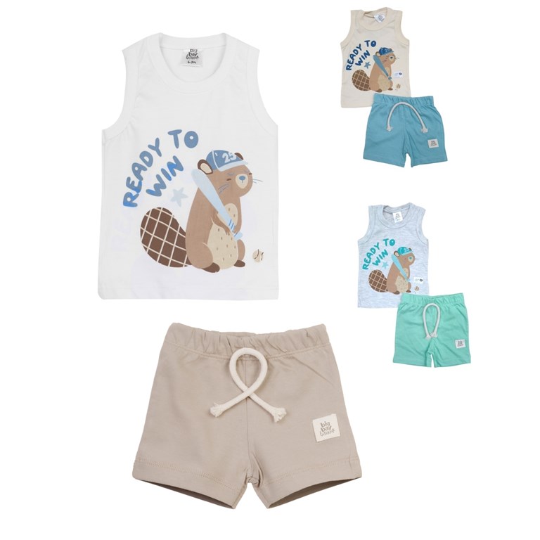 MUSCULOSA + SHORT ESTAMPA DEPORTES. BIG BAY