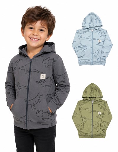 CAMPERA NENE RUSTICO CON CAPUCHA Y CIERRE. BIG BAY