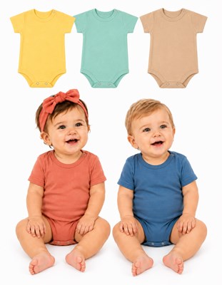 BODY MAMELUCO MANGA CORTA COLOR LISO. BIG BAY