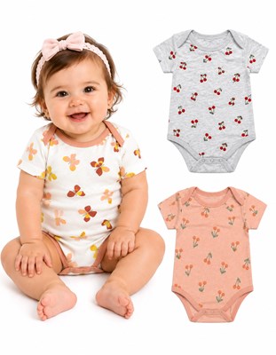 BODY AMERICANO MANGA CORTA ESTAMPA CHERRY. BIG BAY