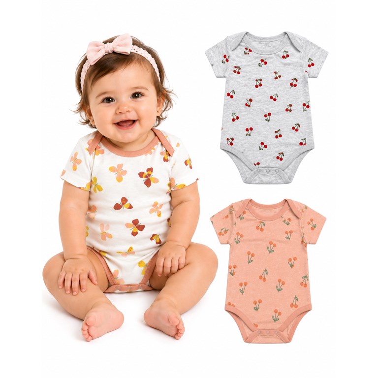 BODY AMERICANO MANGA CORTA ESTAMPA CHERRY. BIG BAY