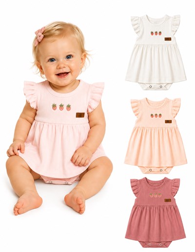 BODY VESTIDO CON VOLADO EN MANGAS Y DETALLE BORDADO. BIG BAY