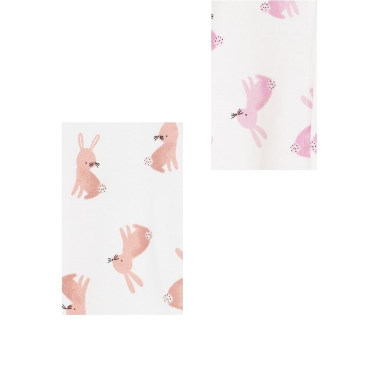 SET 3 PIEZAS BATITA ESTAMPADO CONEJOS + MEDIO OSITO Y GORRO LISO. BIG BAY