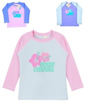 Remera manga larga UV+50 nena combinado estampado. Big bay