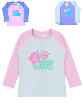 Remera manga larga UV+50 nena combinado estampado. Big bay