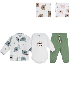 SET 3 PZS ESTAMPADO OSITOS. BIG BAY