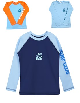 Remera UV+50 manga larga varon combinada estampada. Big bay