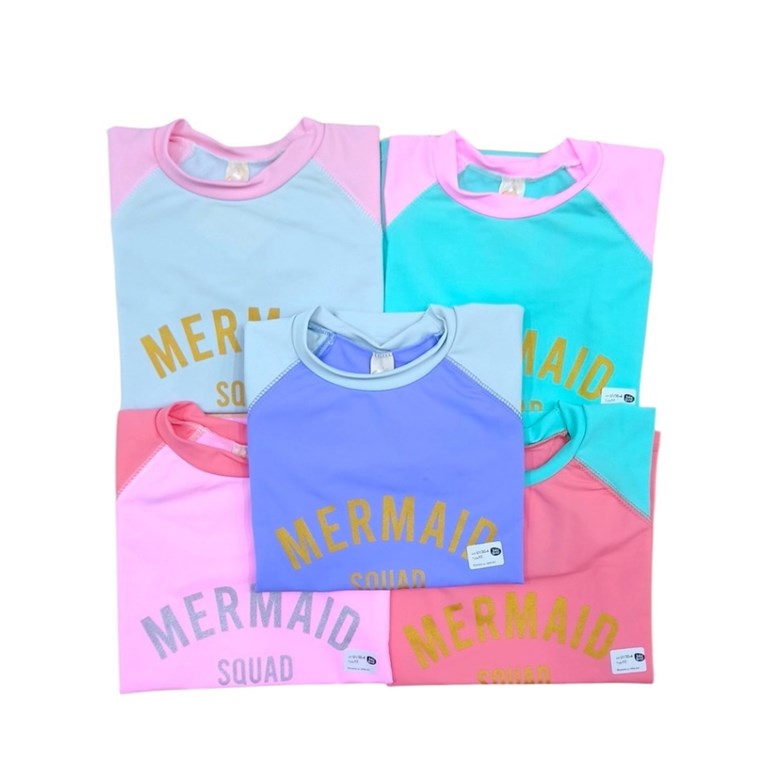 Remera UV+50 manga larga nena combinada estampada. Big bay