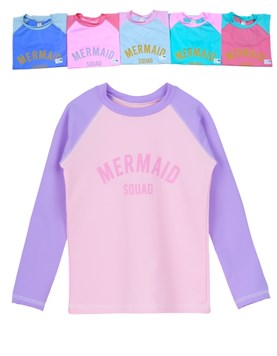 Remera UV+50 manga larga nena combinada estampada. Big bay