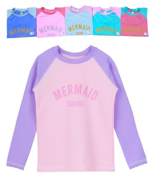 Remera UV+50 manga larga nena combinada estampada. Big bay