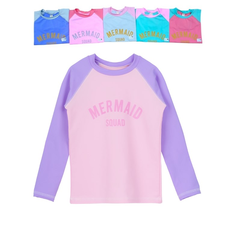 Remera UV+50 manga larga nena combinada estampada. Big bay