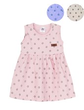 Vestido beba bambbula estampada. Colores: Crudo - Rosa - Lila. Big bay