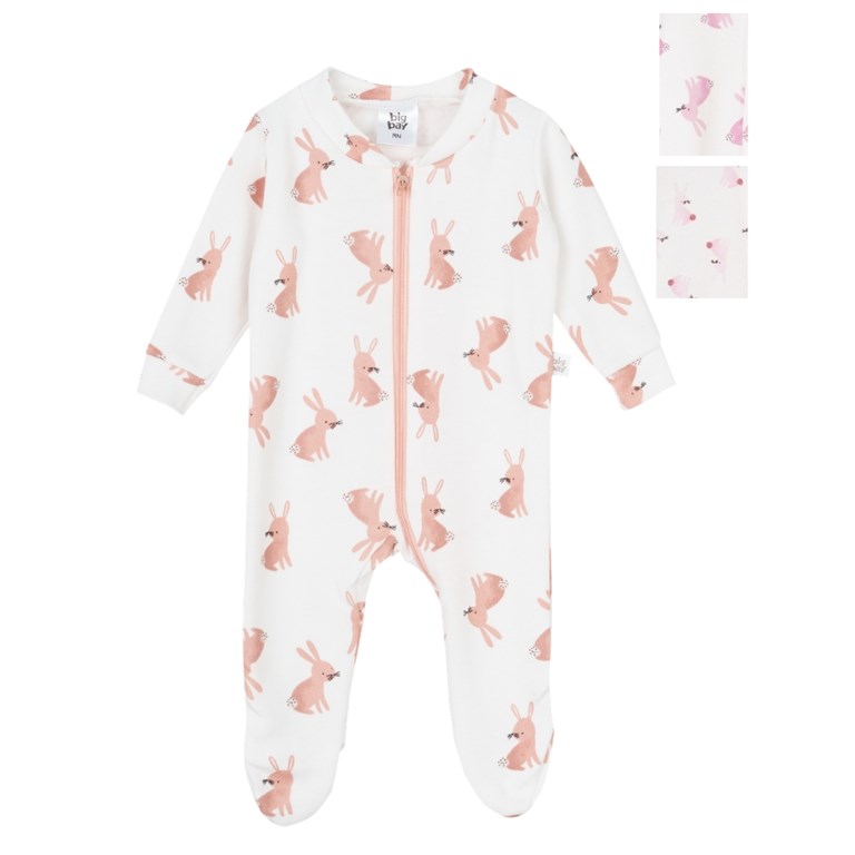 ENTERITO BEBA CON CIERRE ESTAMPA CONEJITOS. BIG BAY