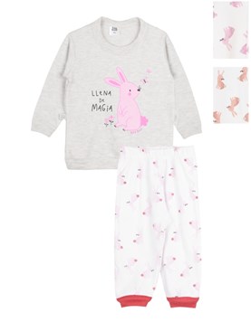 PIJAMA BEBA MANGA LARGA ESTAMPADO CONEJOS. BIG BAY