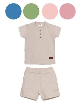 B309 Conjunto Remera + short bambula. Big bay