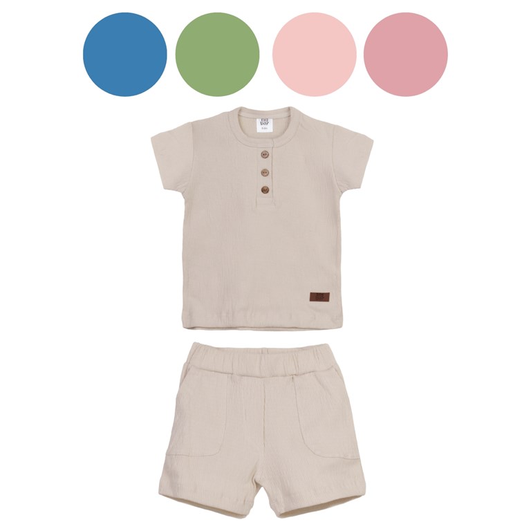 B309 Conjunto Remera + short bambula. Big bay