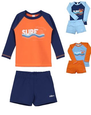 Conjunto UV+50 niño: Remera manga larga + short. Big bay