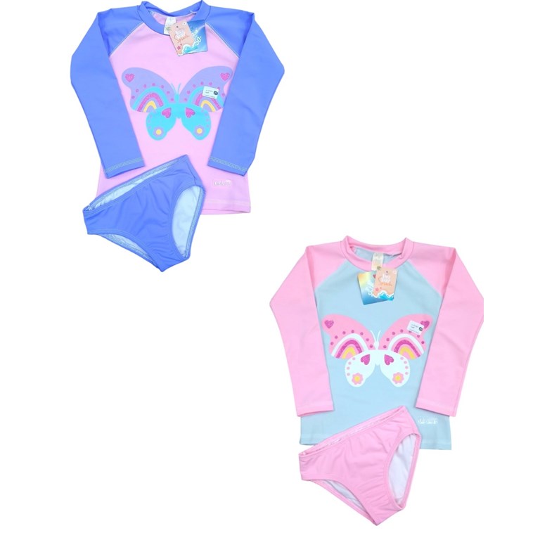 Conjunto UV+50 nena: Remera manga larga + bombacha. Big bay