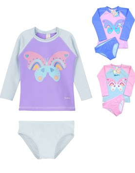 Conjunto UV+50 nena: Remera manga larga + bombacha. Big bay