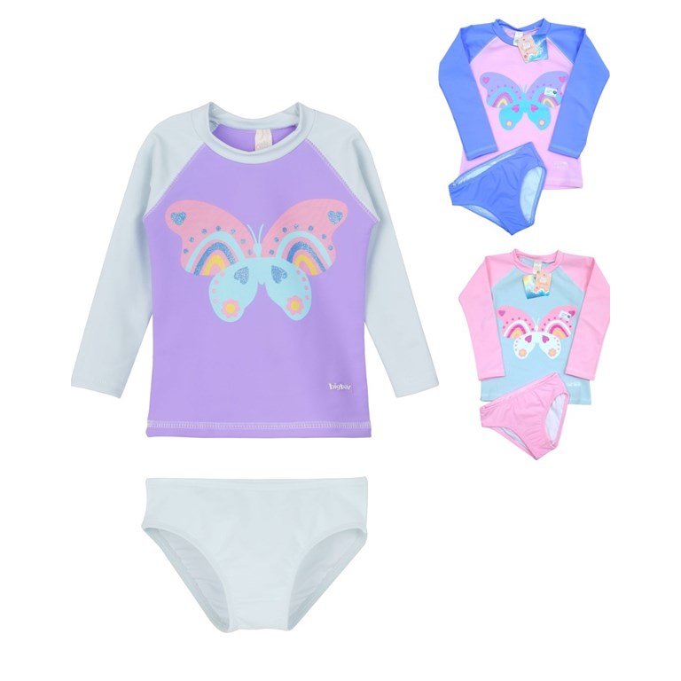 Conjunto UV+50 nena: Remera manga larga + bombacha. Big bay